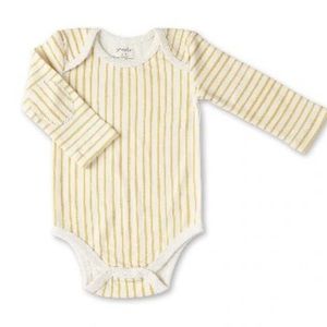 Pehr Stripes Away Marigold Bodysuit Onesie with matching knotted cap size 3-6mos